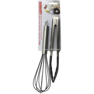 Whisk & Tong Set Silicone 10″
